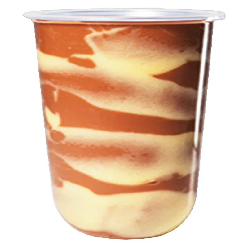 Poudre Walling caramel macchiato en pot plastique aux teintes marron et crème swirl