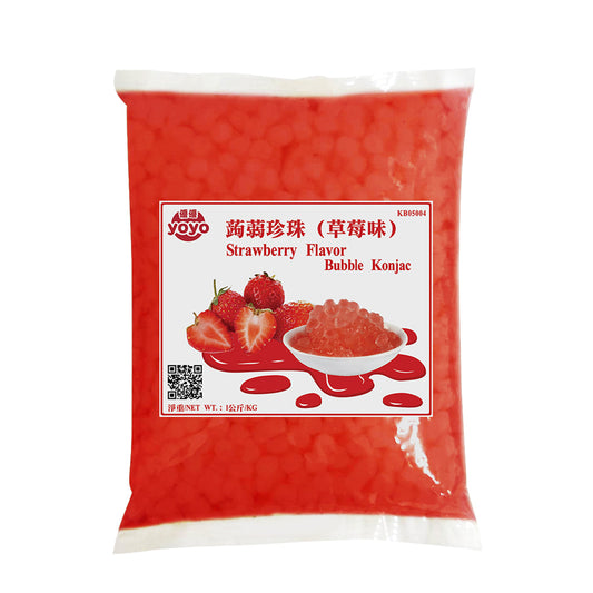 Box of 6 bags Strawberry Flavor Bubble Konjac KB05004