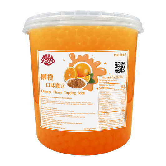 Box of 4 Cans Orange Flavor Topping Boba PB33015